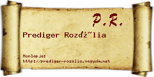 Prediger Rozália névjegykártya